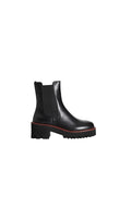 Bottines Chelsea Clueless Paris en cuir noir avec semelle crantée épaisse et empiècements élastiques latéraux