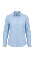 Chemise Clueless Paris pour femme en coton bleu clair, coupe ajustée avec col classique et manches longues boutonnées