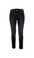 Jean ajusté noir Clueless Paris pour femme en denim extensible avec fermeture classique et poches fonctionnelles