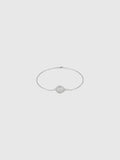 Clueless Paris silver chain bracelet featuring a teardrop-shaped cubic zirconia pendant with a halo setting.