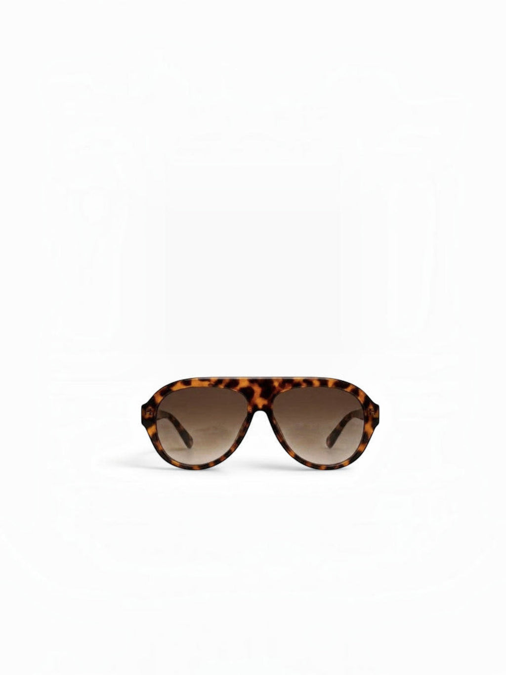 Clueless Paris oversized aviator sunglasses with a tortoiseshell acetate frame and brown gradient tinted lenses.