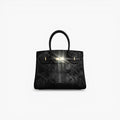 Sac de luxe "The Dionne" noir effet serpent python avec détails dorés et poignées rigides - Clueless Paris