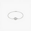 Bracelet en argent fin avec pendentif central en forme de poire serti d'un gros cristal et de petits diamants scintillants - Clueless Paris